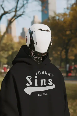 Суичър с щампа Надпис JOHNNY Sins