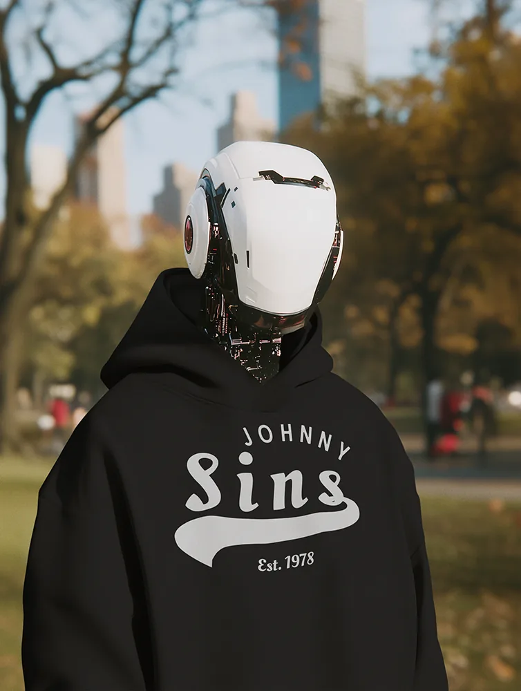Суичър с щампа Надпис JOHNNY Sins