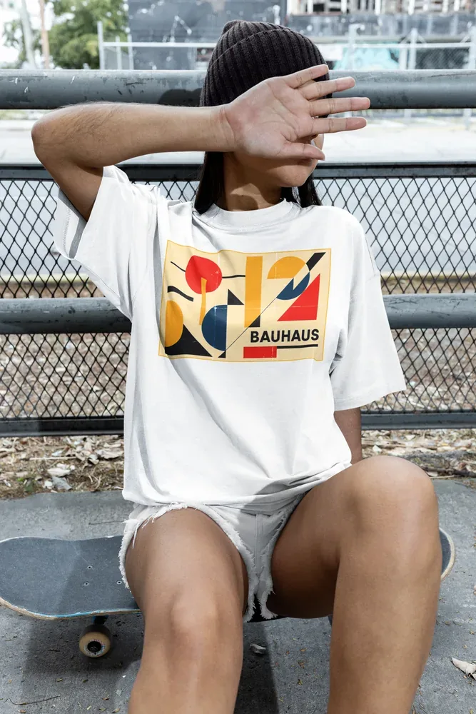 Oversize тениска с щампа Геометрия