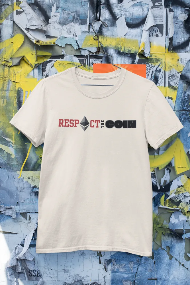 Мъжка тениска с щампа Надпис RESPECT THE COIN
