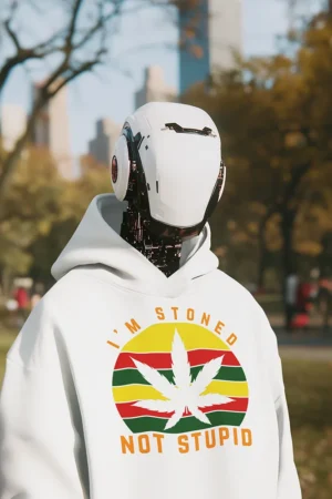 Суичър I'm stoned - not Stupid - Бяло