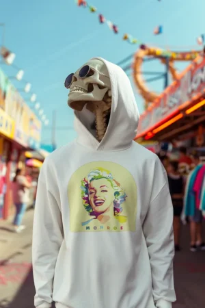 Суичър с щампа Marilyn Monroe - Бяло