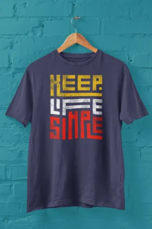 Мъжка тениска с щампа Надпис KEEP LIFE SIMPLE