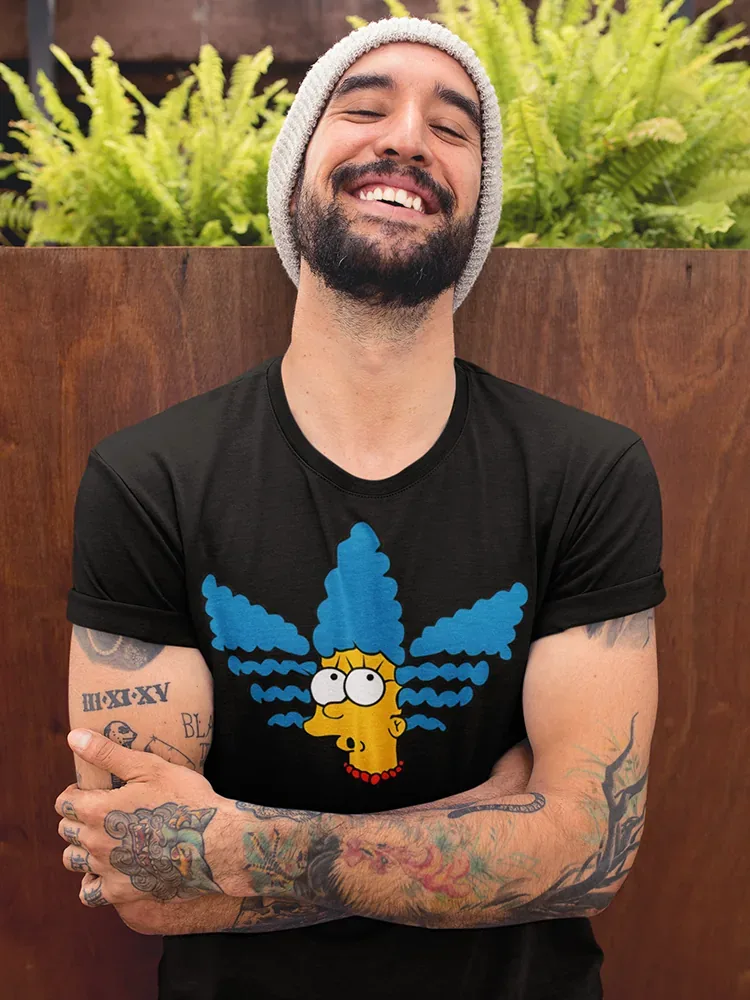 Мъжка тениска с щампа Marge Simpson - Черно