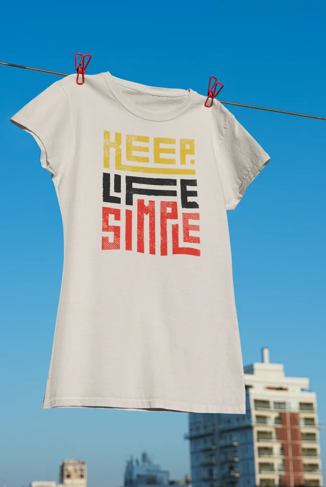 Дамска тениска с щампа Надпис KEEP LIFE SIMPLE