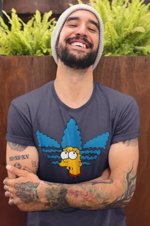 Мъжка тениска с щампа Marge Simpson - Navy