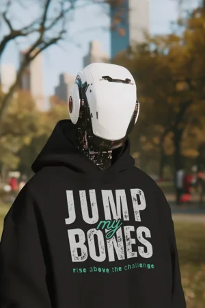 Суичър с щампа Едър надпис JUMP my BONES