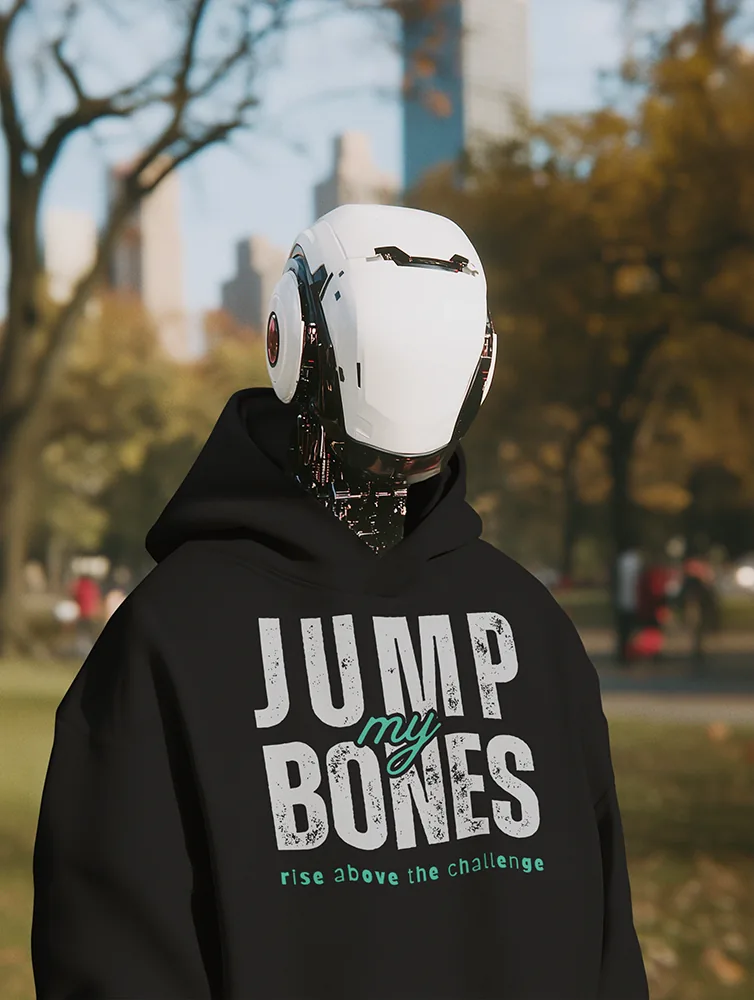 Суичър с щампа Едър надпис JUMP my BONES