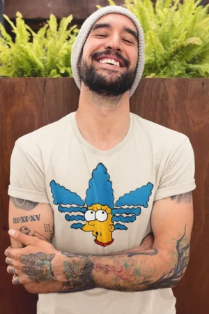 Мъжка тениска с щампа Marge Simpson - Natural