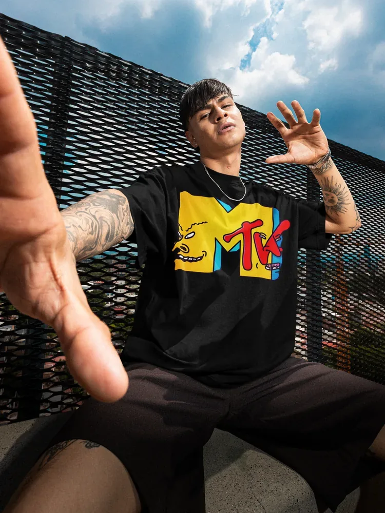 Oversize тениска с щампа Логото на MTV