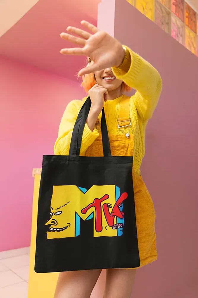 Памучна чанта с щампа Логото на MTV