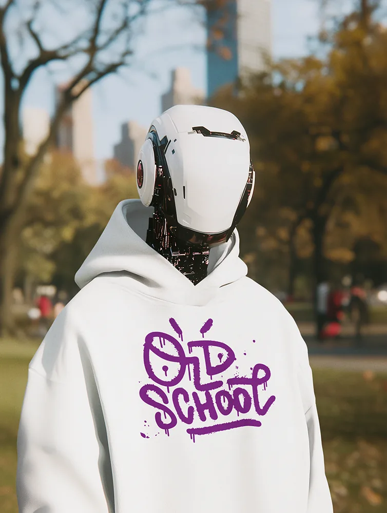 Суичър с щампа Надпис Old School
