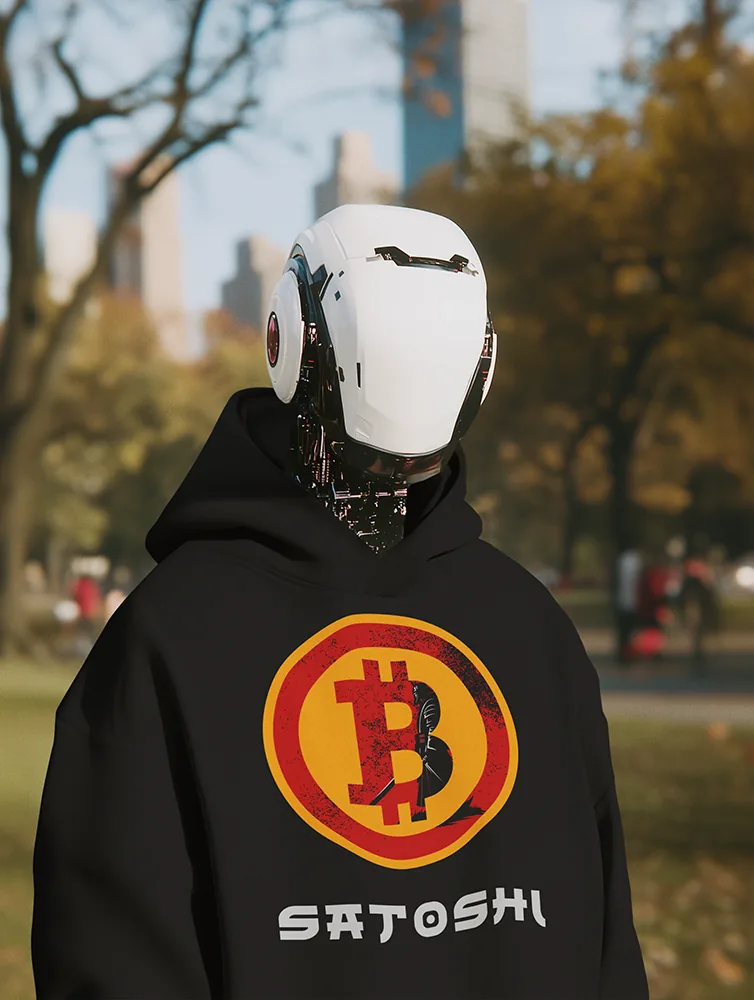 Суичър с щампа Знакът на биткойн