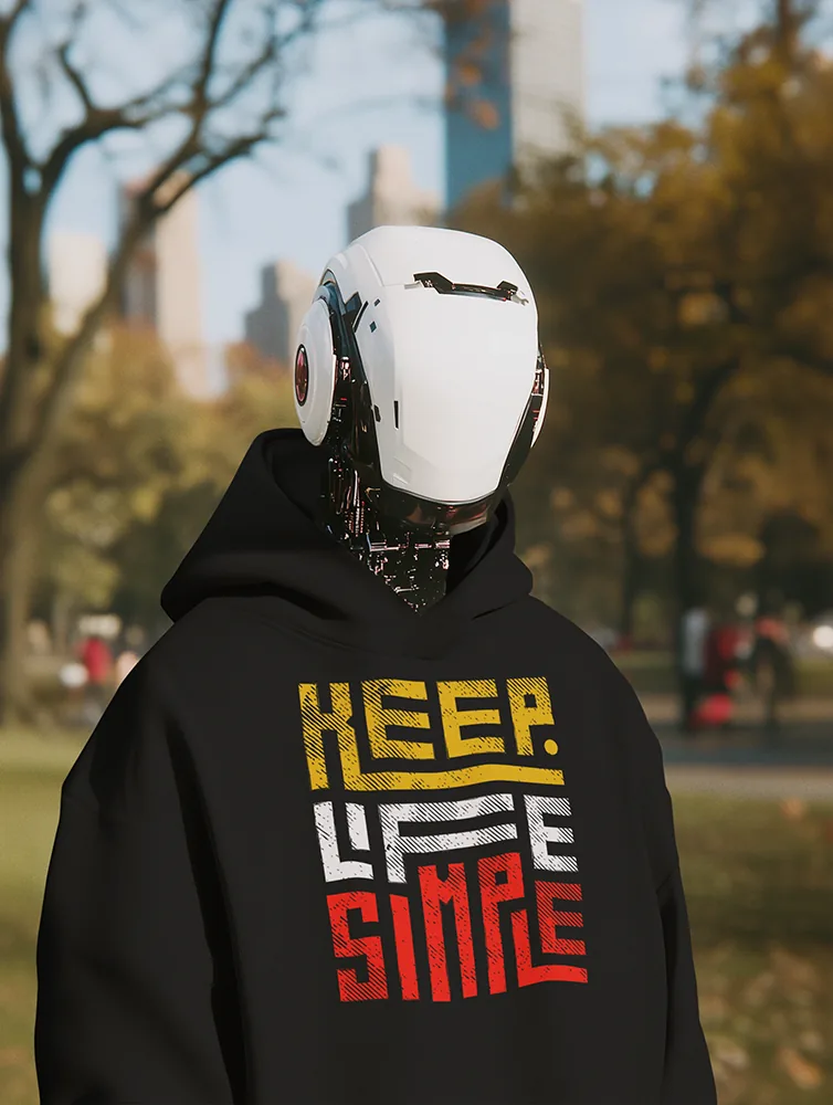 Суичър с щампа Надпис KEEP LIFE SIMPLE