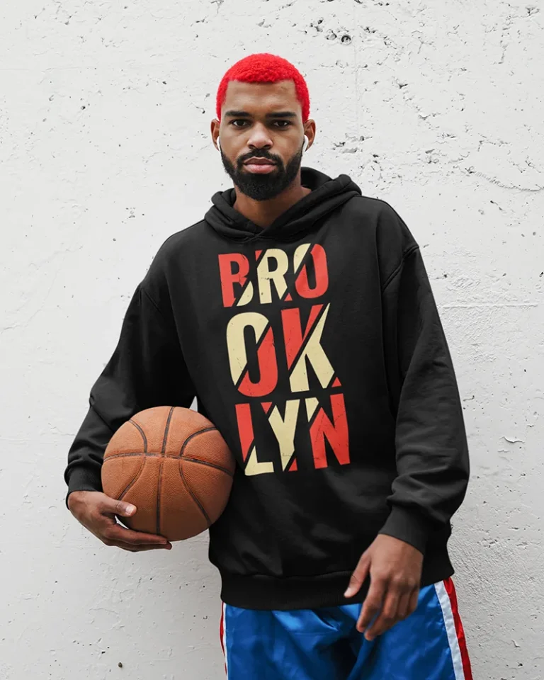 Суичър с щампа Надпис BROOKLYN на три реда