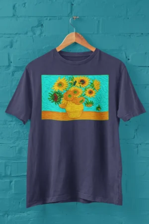 Мъжка тениска с щампа Слънчогледите на Van Gogh