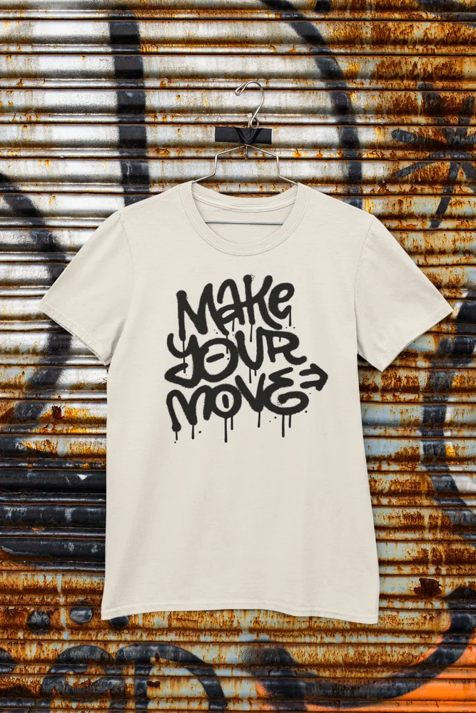 Мъжка тениска с щампа Надпис MAKE YOUR MOVE