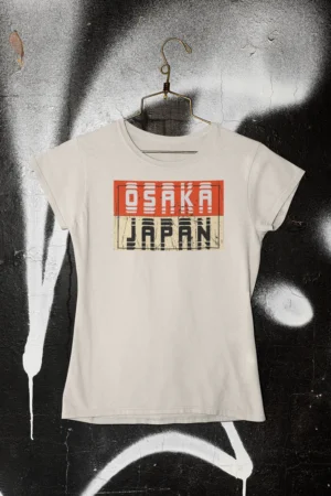 Дамска тениска с щампа Едри надписи OSAKA и JAPAN