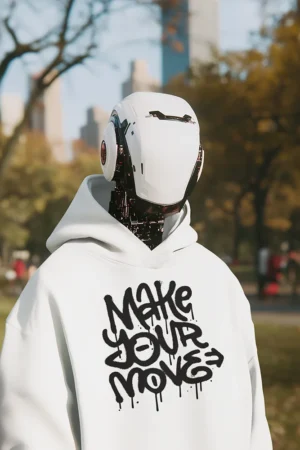 Суичър с щампа Надпис MAKE YOUR MOVE