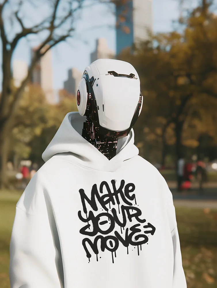 Суичър с щампа Надпис MAKE YOUR MOVE