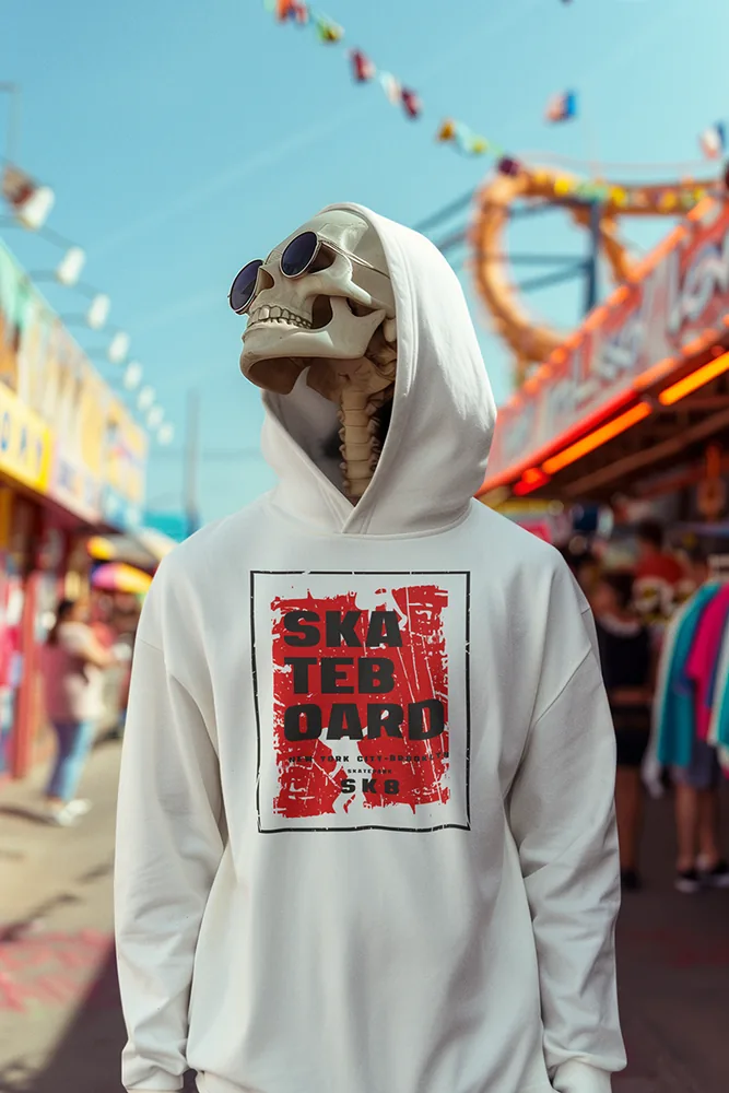 Суичър с щампа Едър надпис SKATEBOARD
