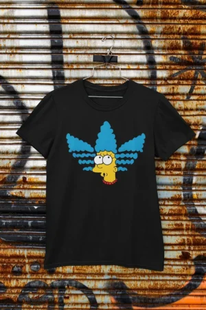 Мъжка тениска с щампа Marge Simpson - Черно