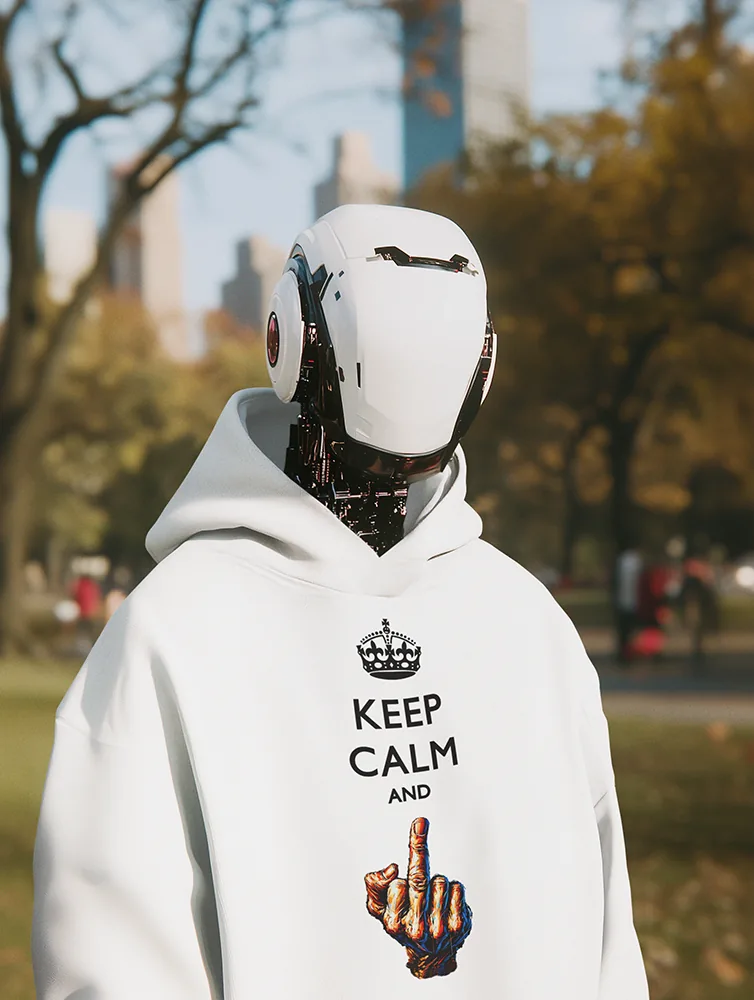 Суичър с щампа Корона и надпис KEEP CALM AND