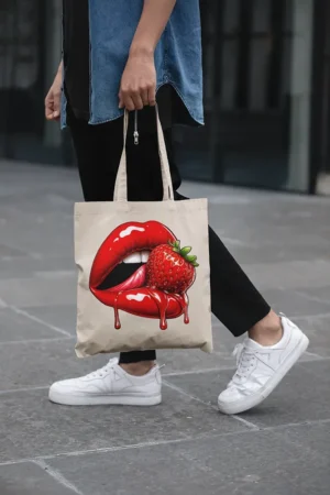 Tote Bag Strawberry Kiss - Natural