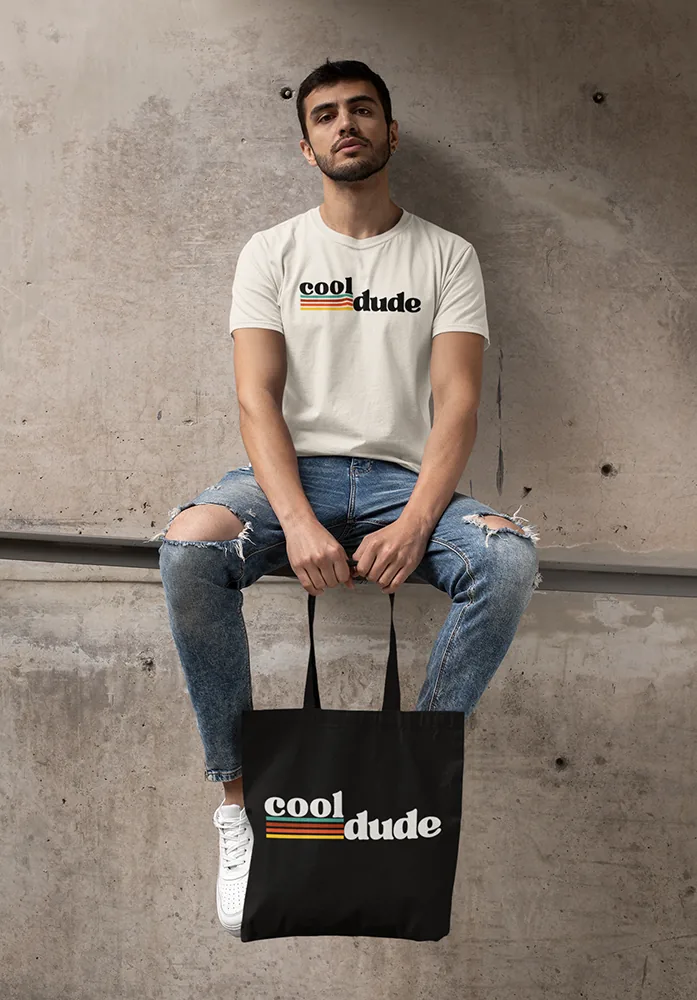 Памучна чанта с щампа Надпис cool dude