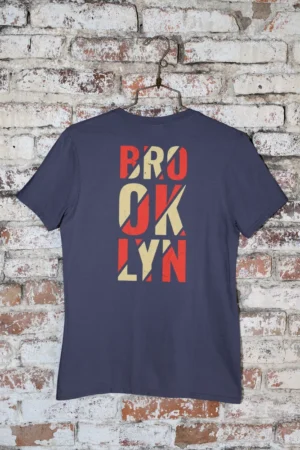 Мъжка тениска с щампа Надпис BROOKLYN на три реда