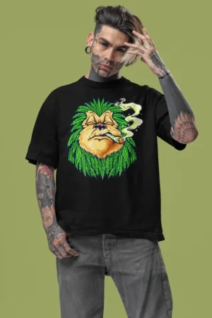 Oversize тениска с щампа Лъв