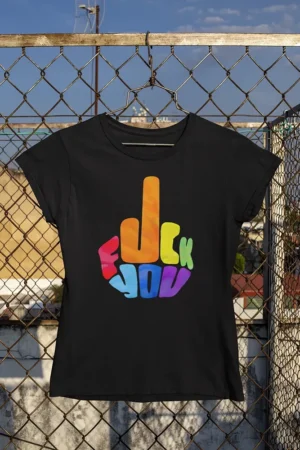 Дамска тениска Fuck you - Черно