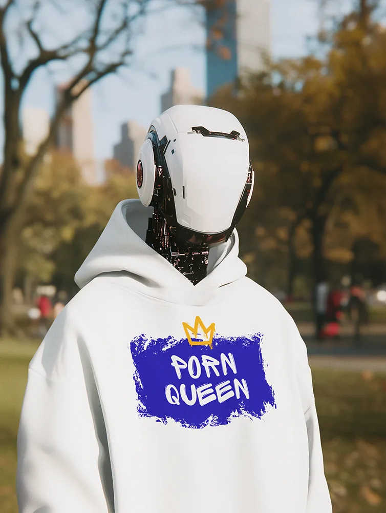 Суичър с щампа Надпис PORN QUEEN