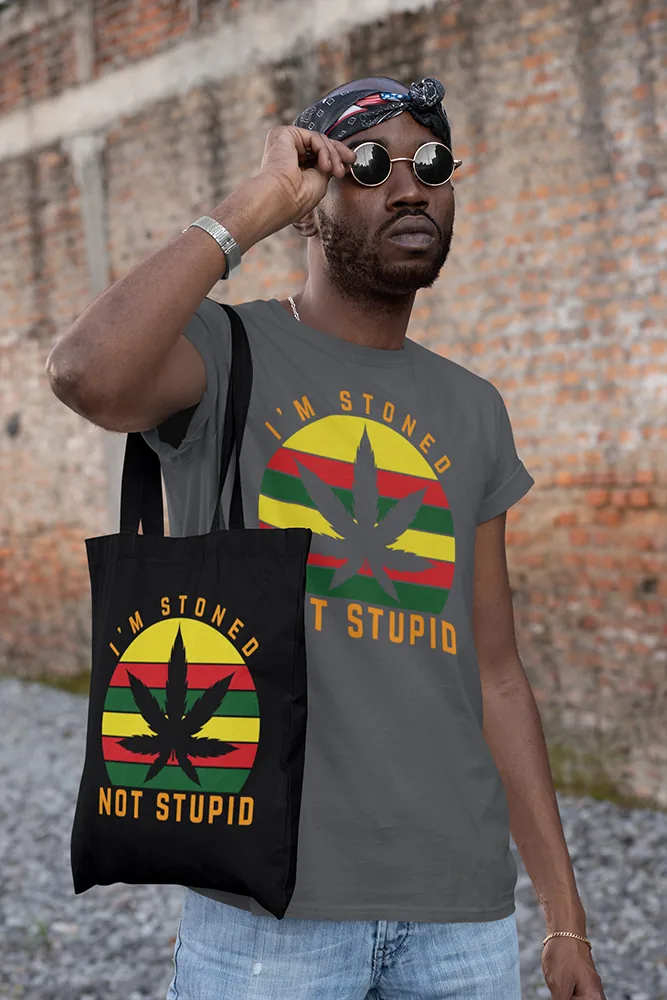 Tote Bag I'm stoned - not Stupid - Черно