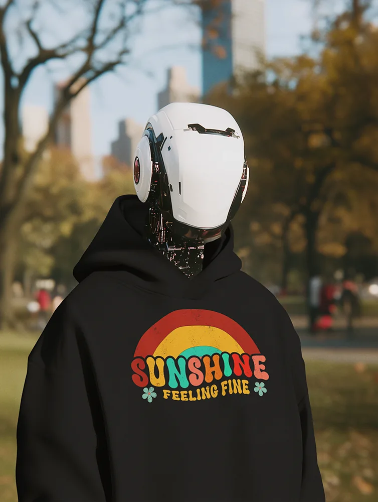 Суичър с щампа Ретро дъга и надписи SUNSHINE